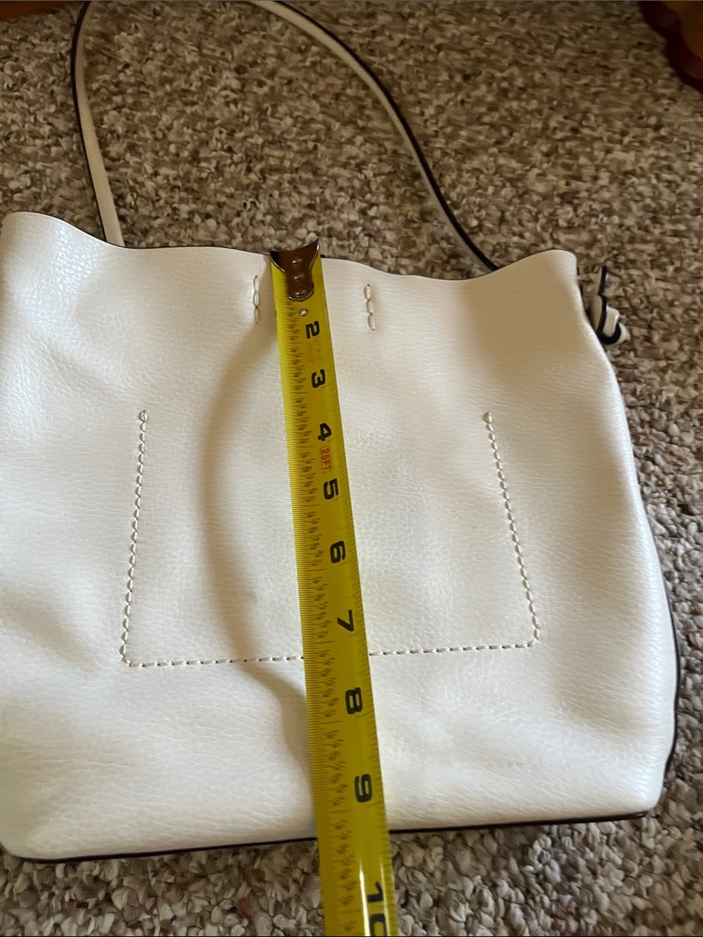 Coach Cream Pebbled Leather Bucket Shoulder Bag - Picture 5 of 7